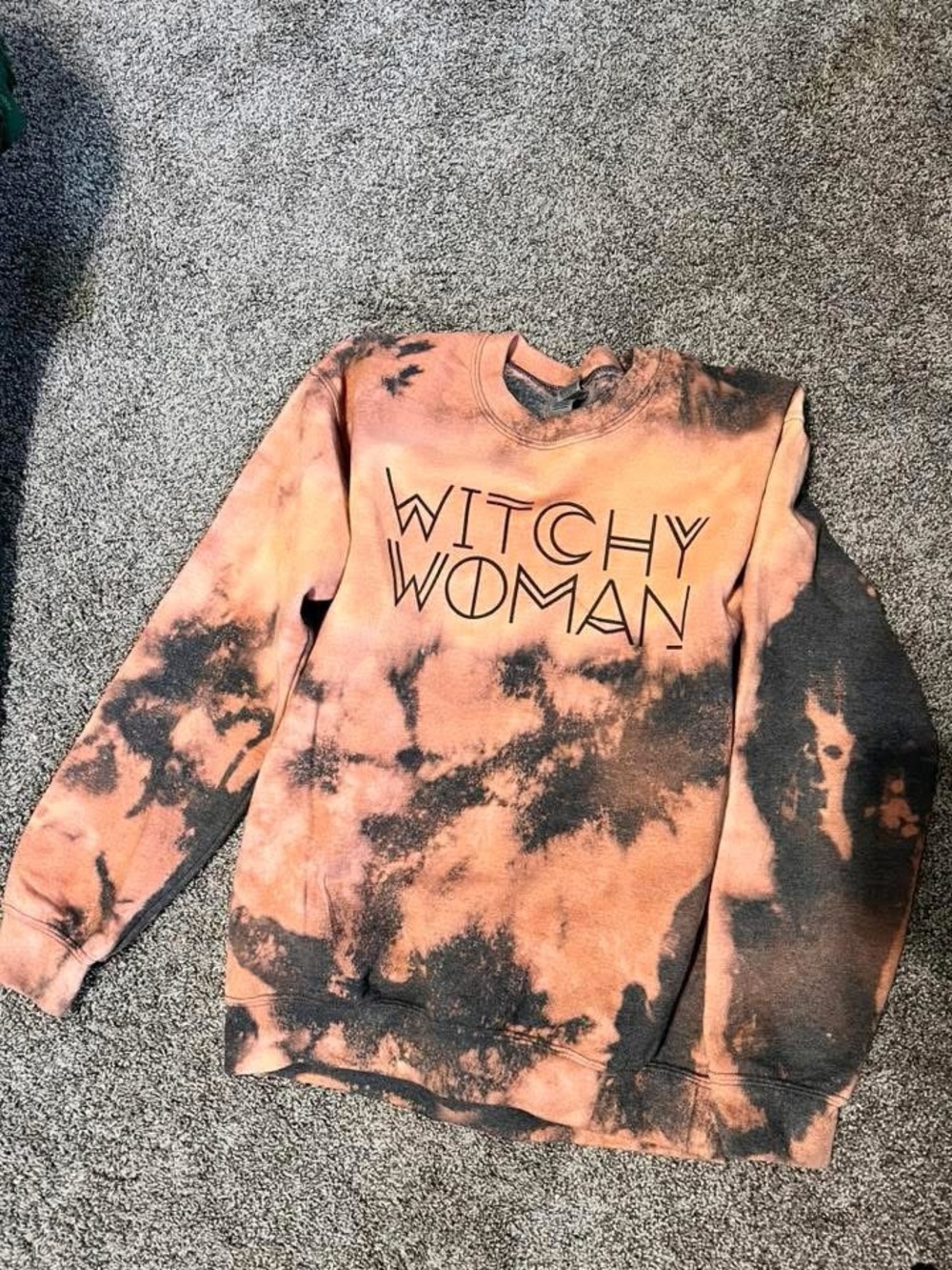 Witchy Woman Tie-Dye Sweatshirt - Orange & Black